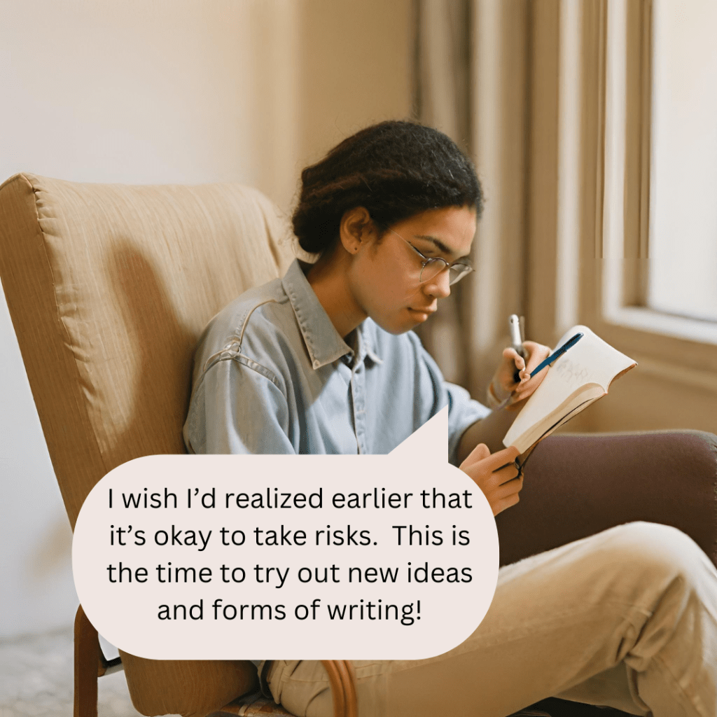 Student A shares that it's okay to take risks.