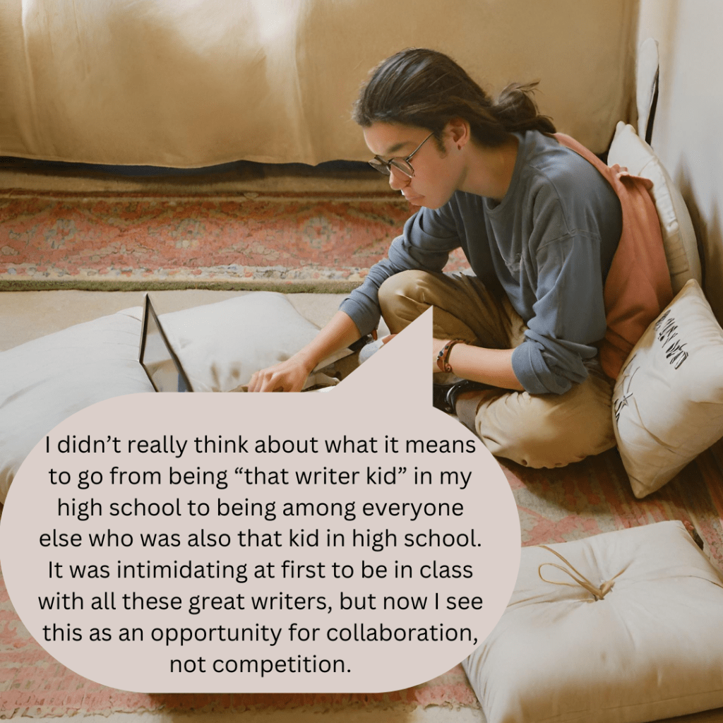 Student B shares that the classroom is a place for collaboration, not competition